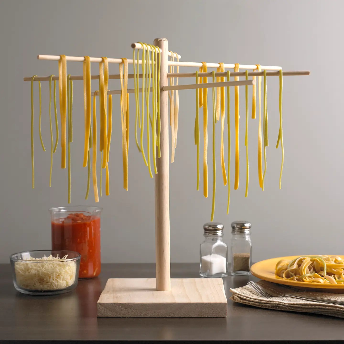 Pasta Drying Rack, Wood, 17.5" X 17.5" X 16.5"