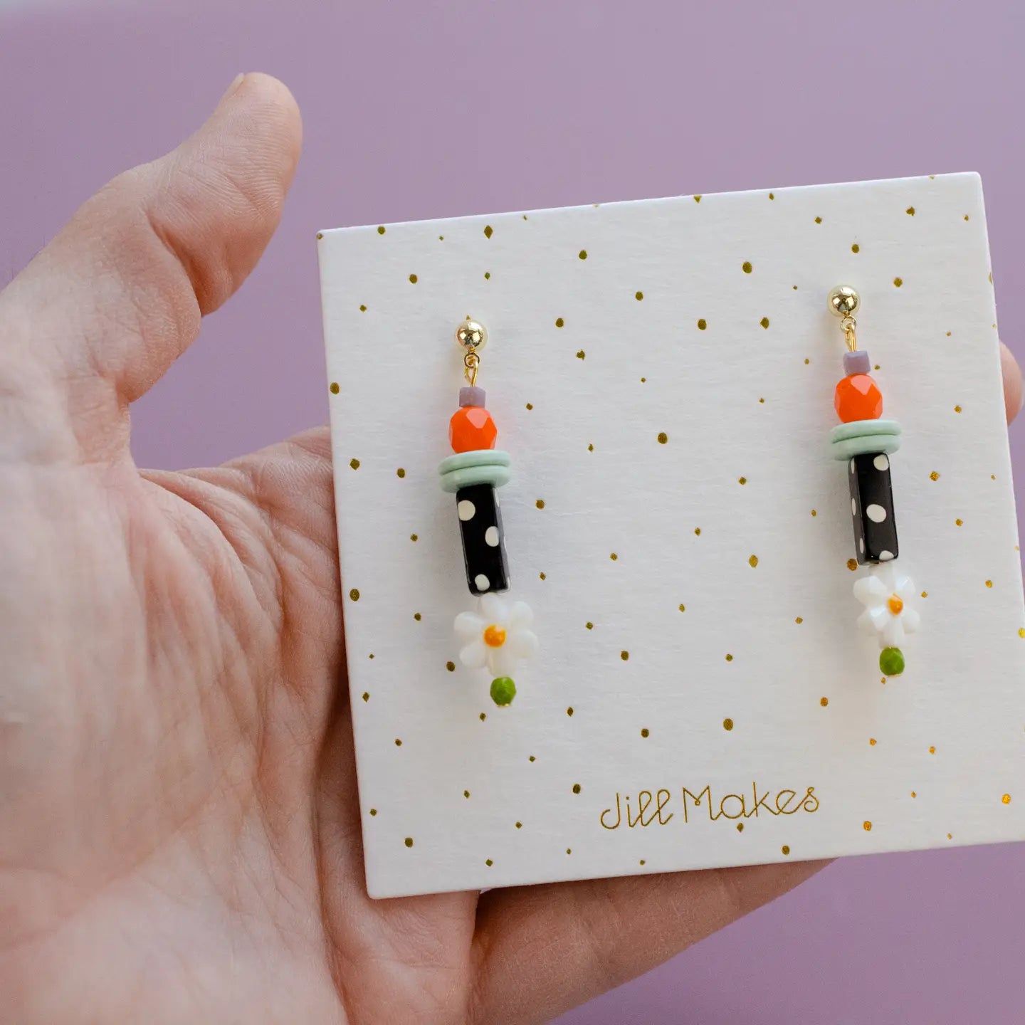 Black and White Polka Dot Earrings