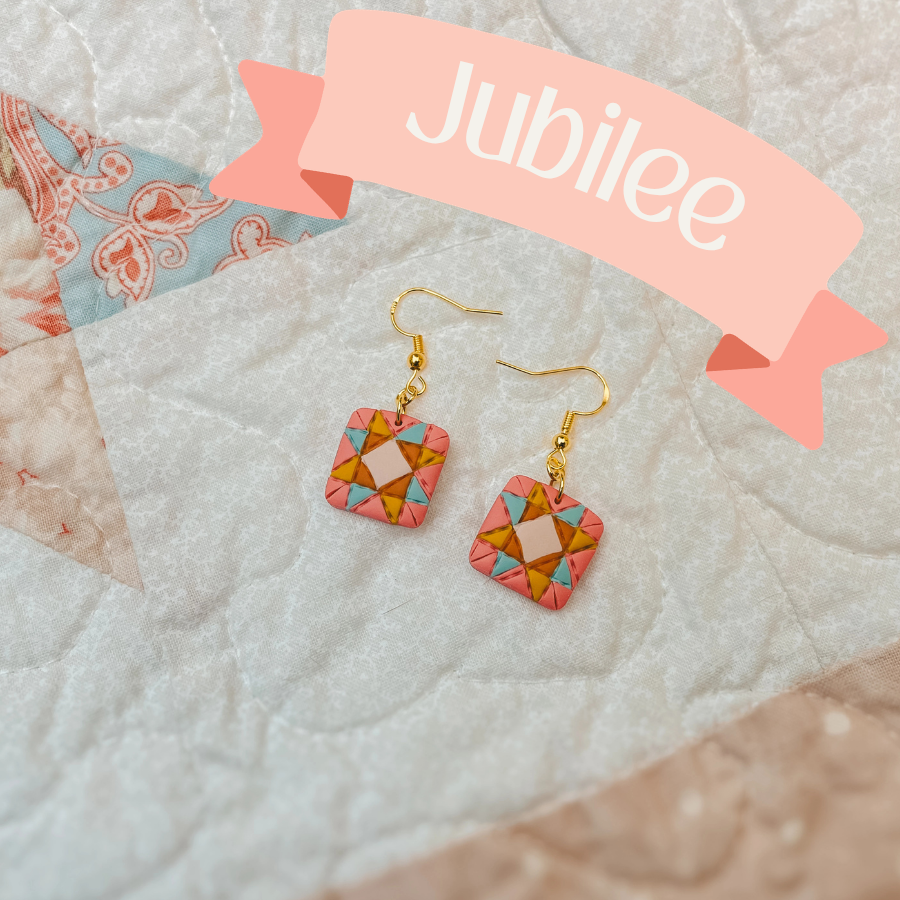 Quilt Block Dangle Earrings, 6 Options