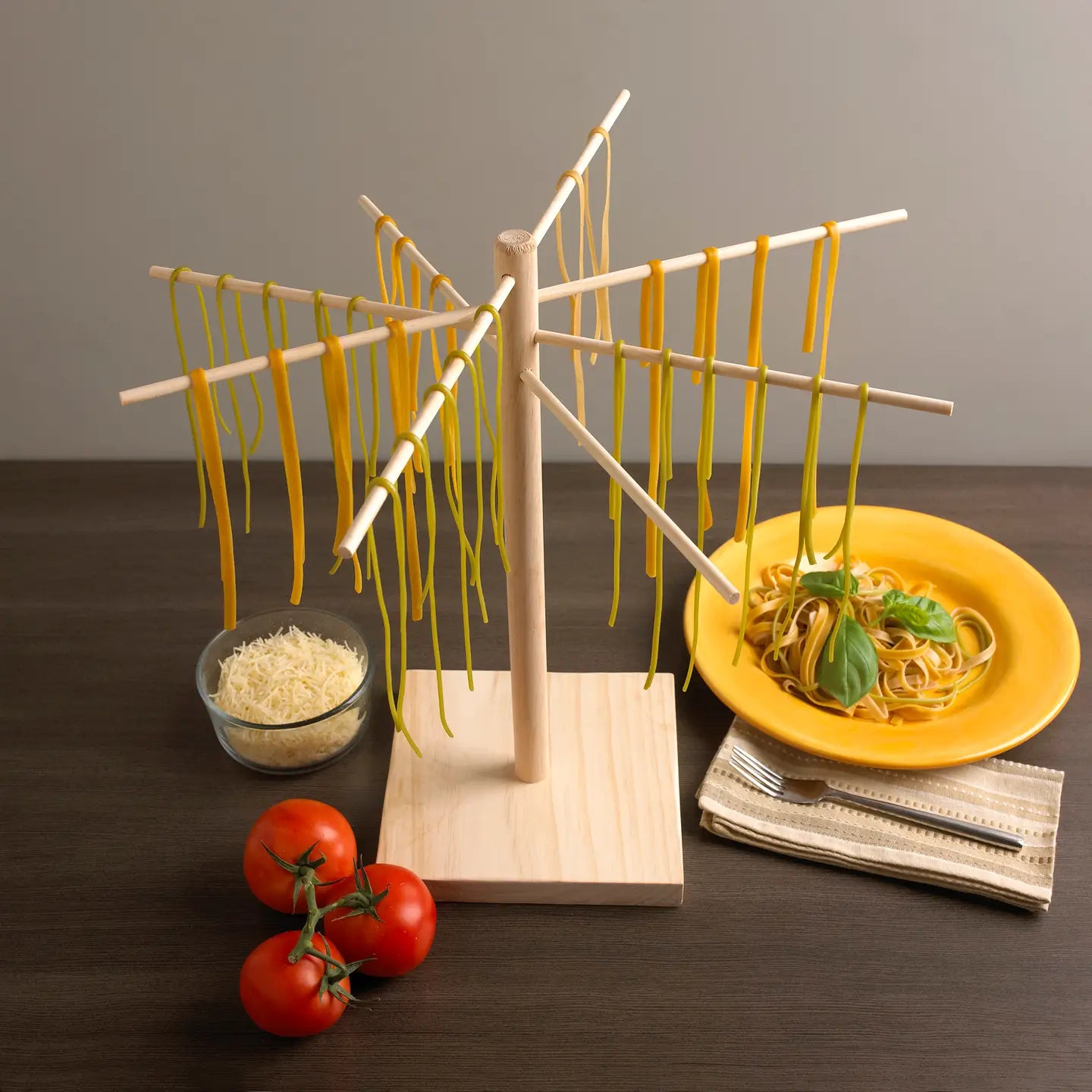 Pasta Drying Rack, Wood, 17.5" X 17.5" X 16.5"