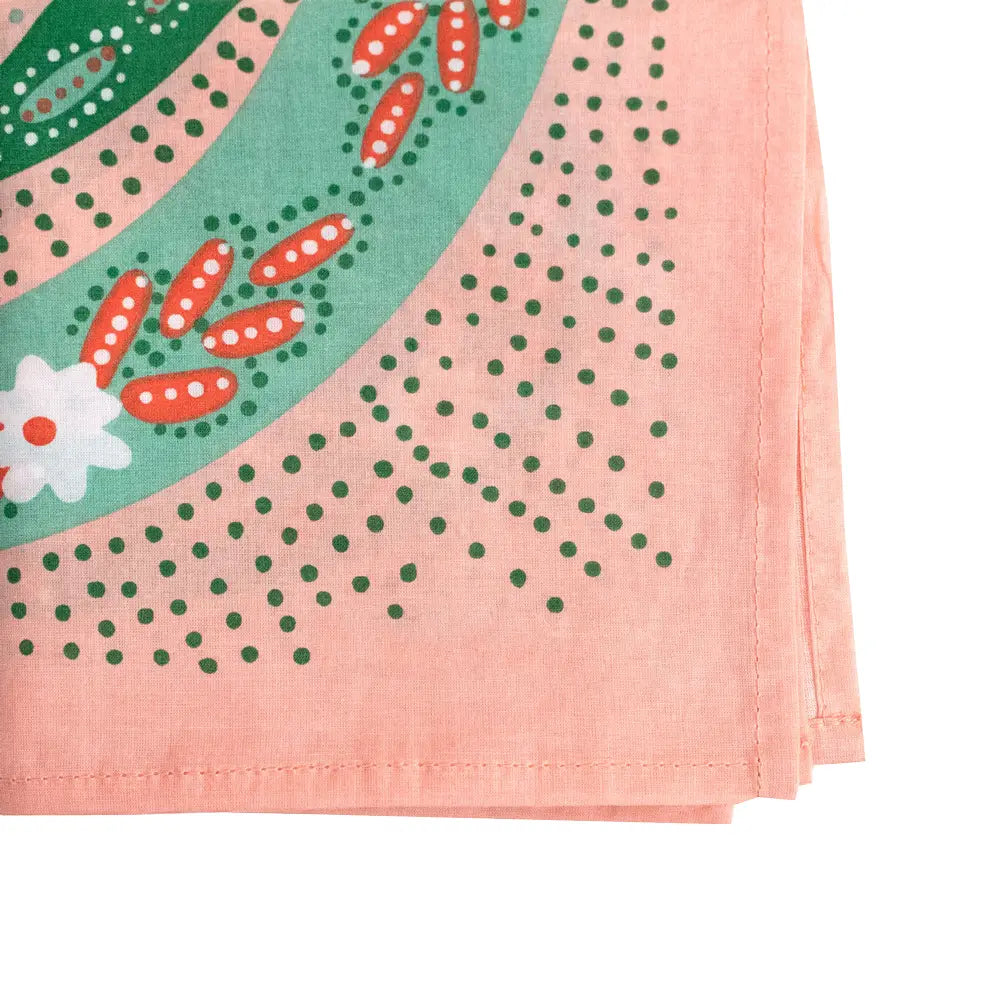 No. 069 Snakes Pink & Green Bandana