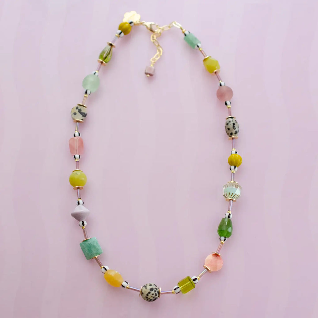 Muted Muticolor Beaded Necklace
