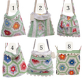 Antique Quilt Handmade Tote Bag Purse with Adjustable Strap and Interior Pocket, 6 Options