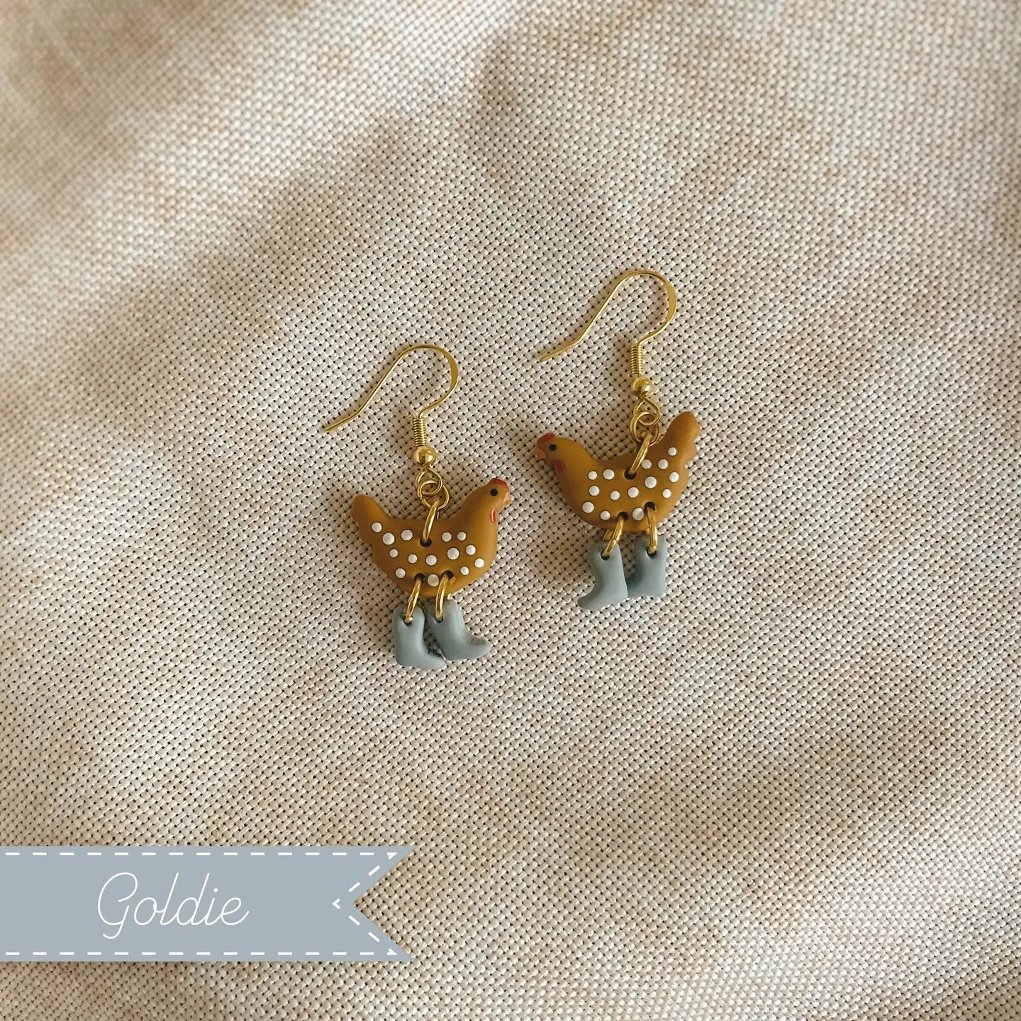 Polka Dot Chickens in Boots Earrings 9 Options