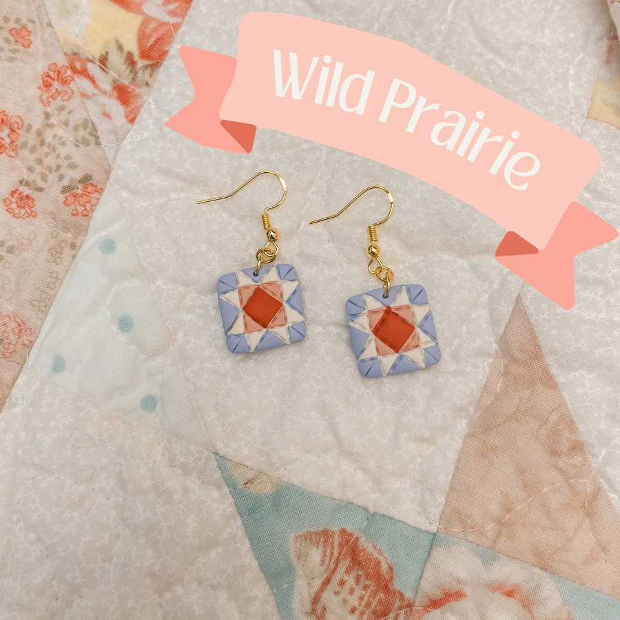 Quilt Block Dangle Earrings, 6 Options