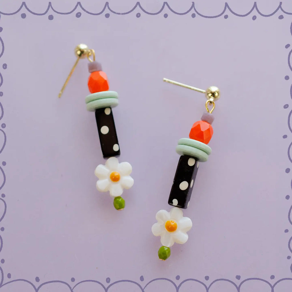 Black and White Polka Dot Earrings