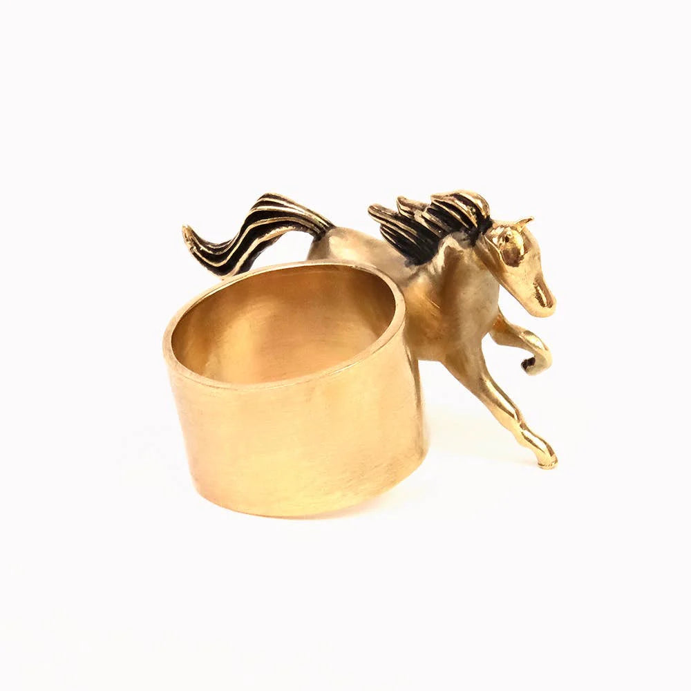 Horses Brass Slide Ring