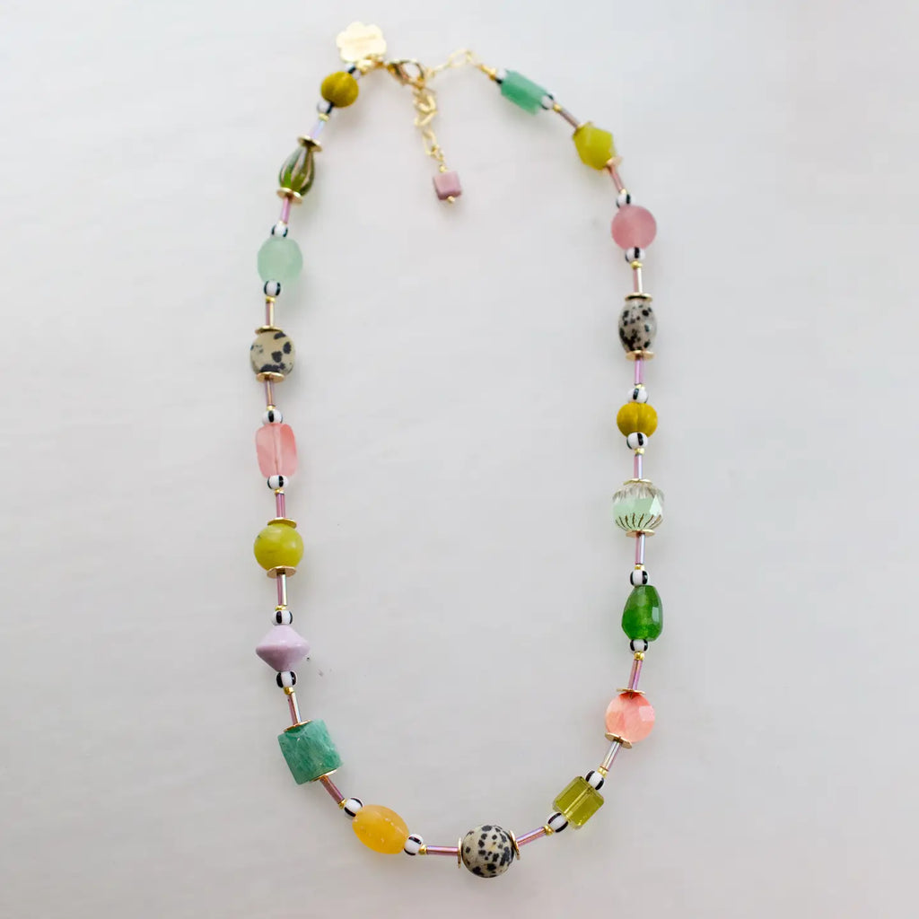 Muted Muticolor Beaded Necklace