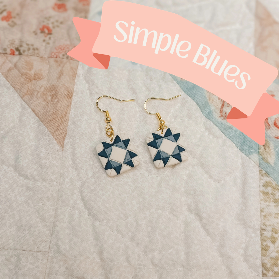 Quilt Block Dangle Earrings, 6 Options