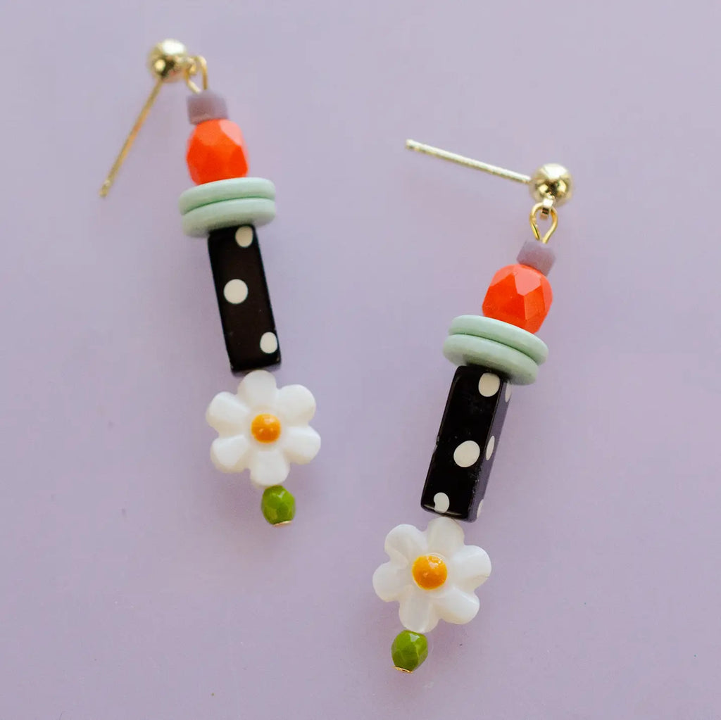 Black and White Polka Dot Earrings