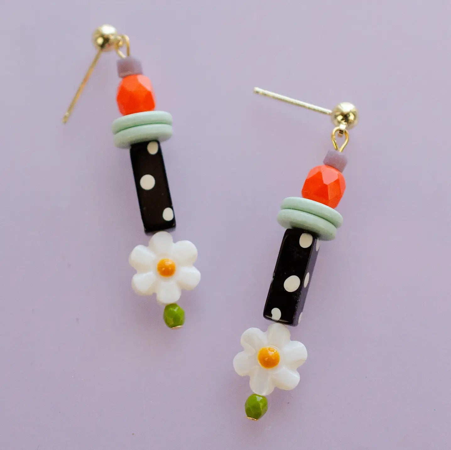 Black and White Polka Dot Earrings