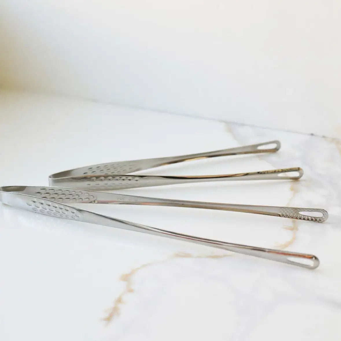 Stainless Steel Non-Slip Tongs, Snack Tongs, Charcuterie Mukbang