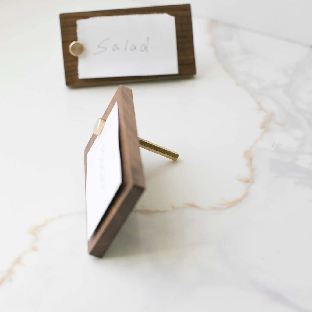 Wooden Name Card & Note Holder