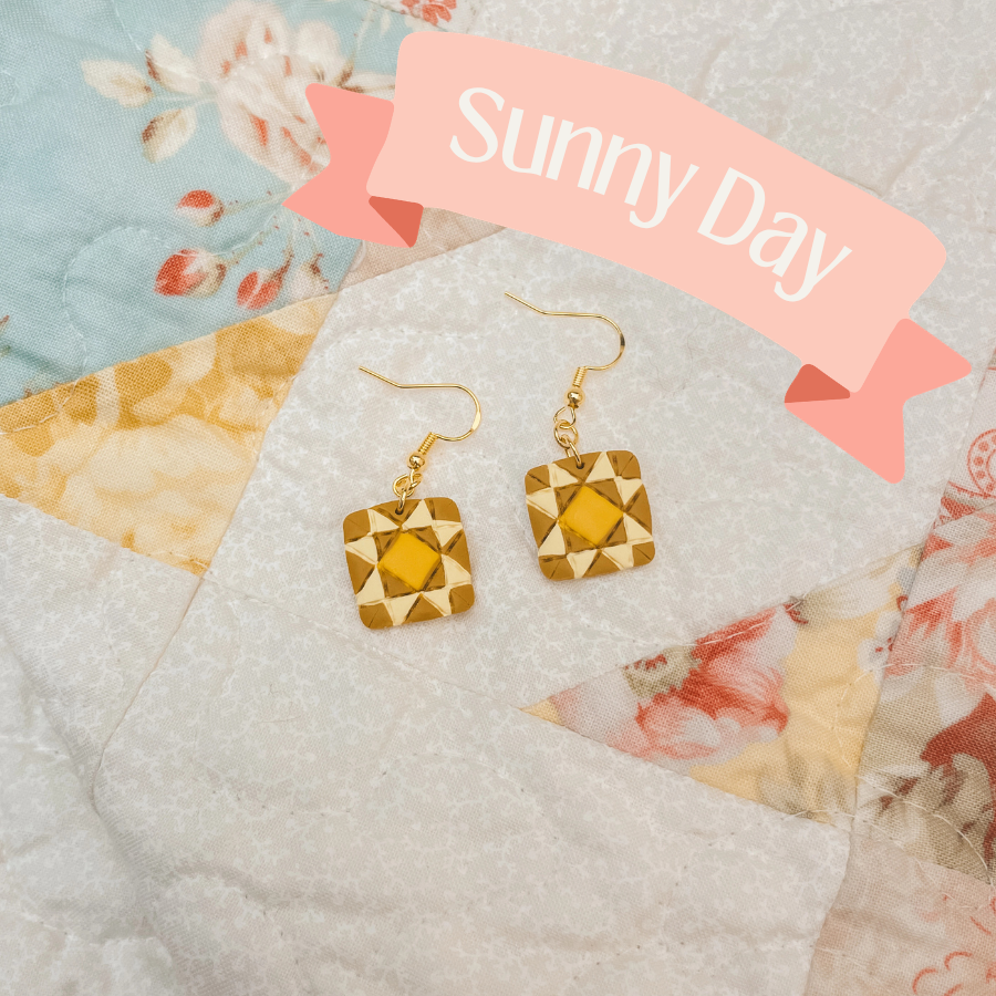 Quilt Block Dangle Earrings, 6 Options