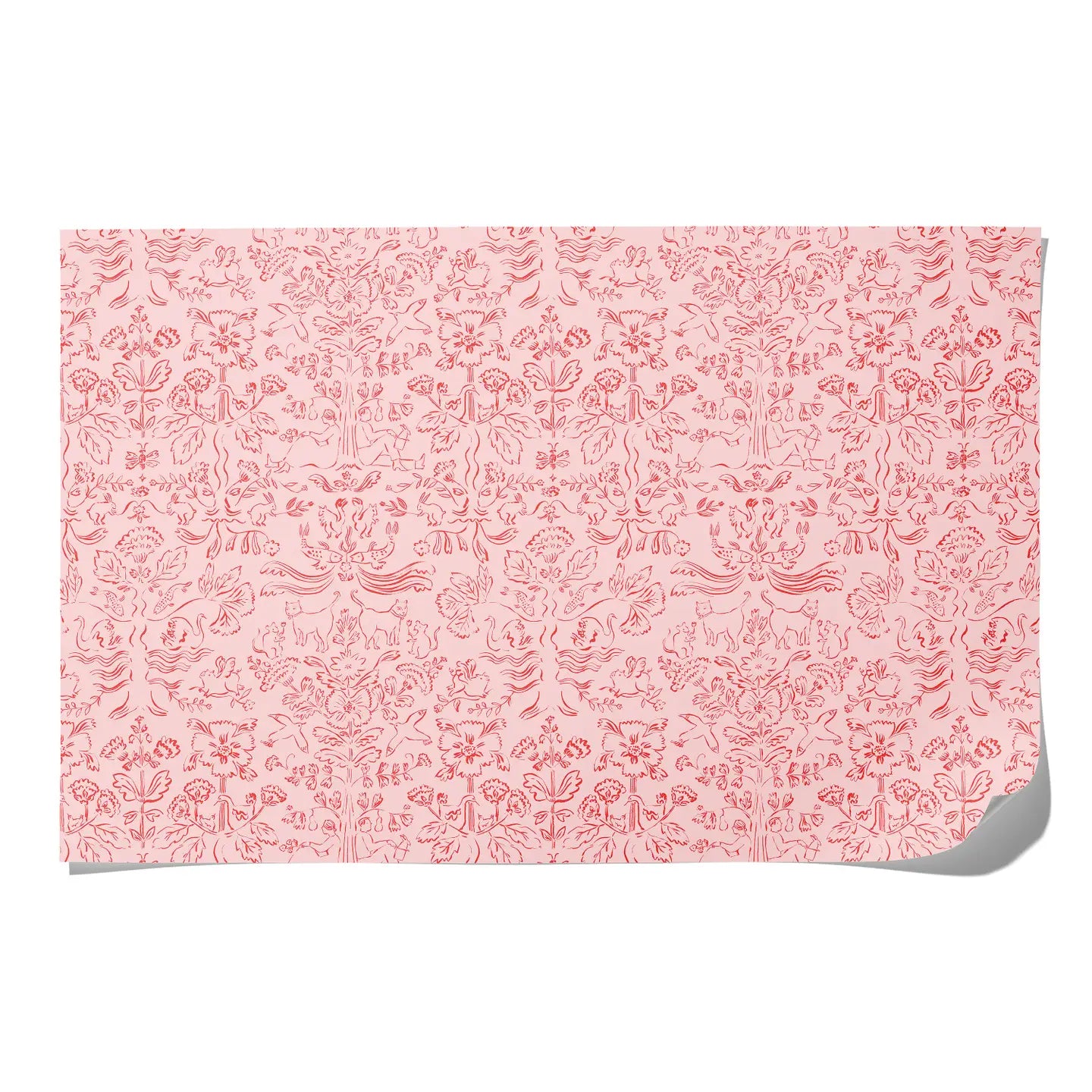 Pink and Red Wrapping Paper Spring Doodles
