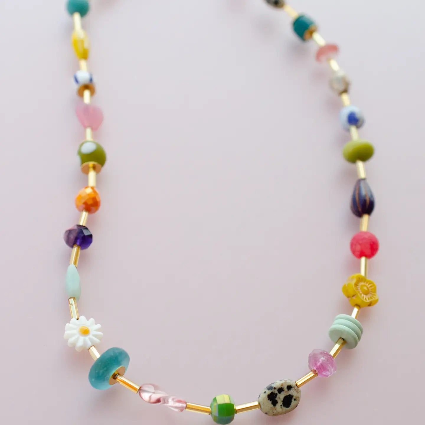 Colorful Beaded Eclectic Necklace in Bright