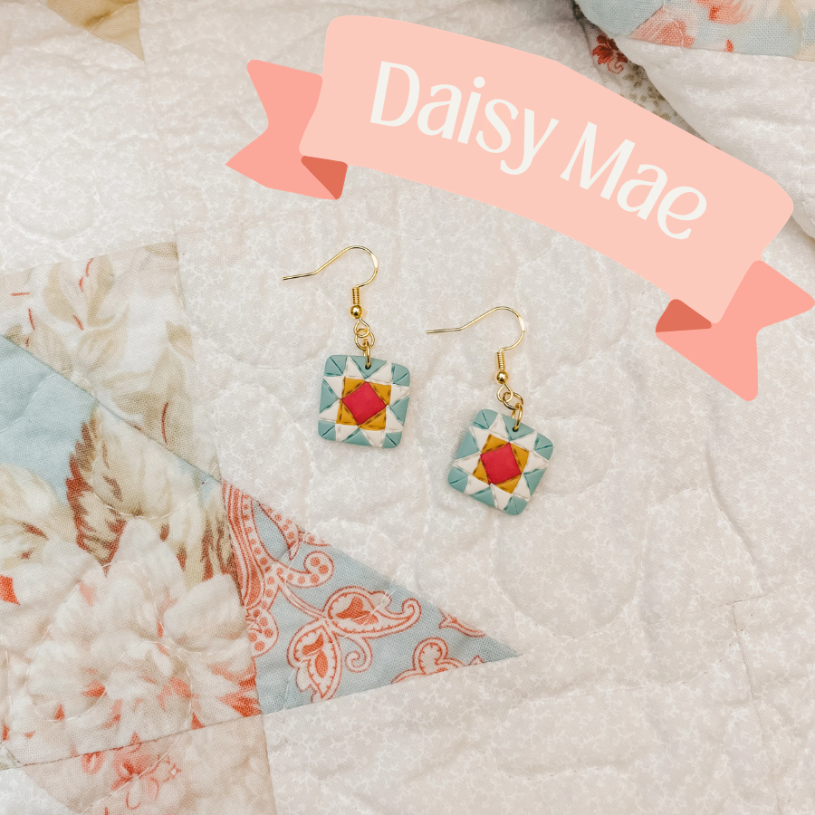 Quilt Block Dangle Earrings, 6 Options
