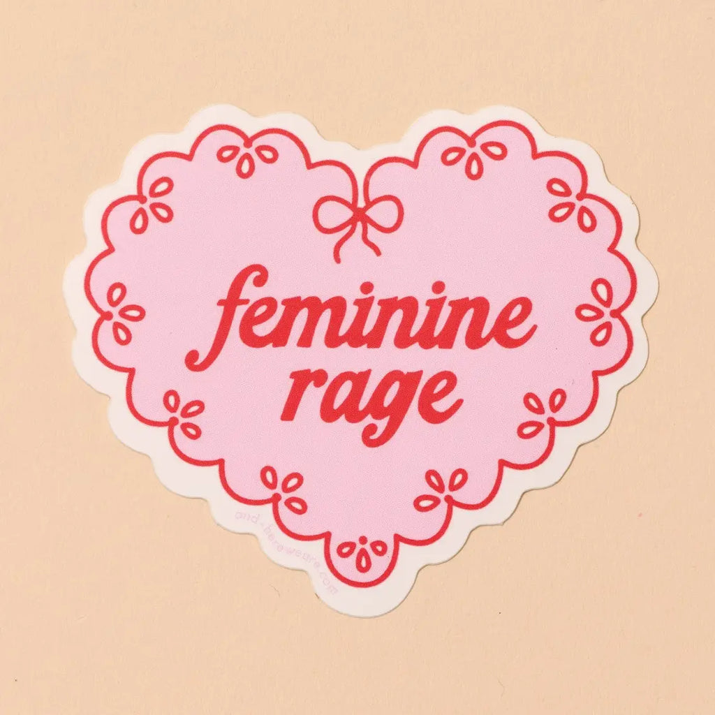 Vinyl Sticker By Your Gal Kiwi—Feminine Rage (Doily, Heart)