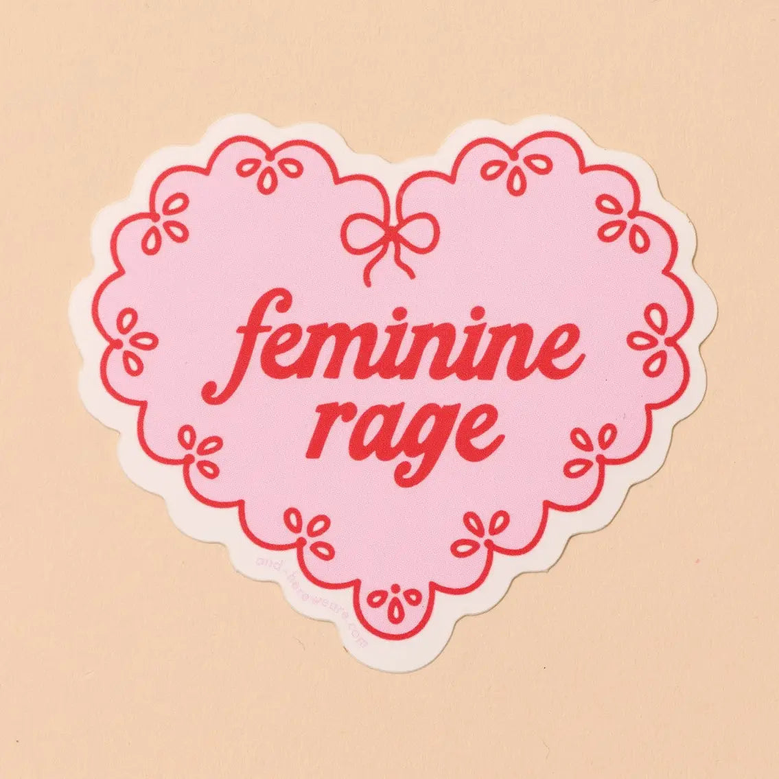 Vinyl Sticker By Your Gal Kiwi—Feminine Rage (Doily, Heart)