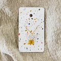 Chicken in Rain Boots Necklace, White Polka Dot/Yellow Boots