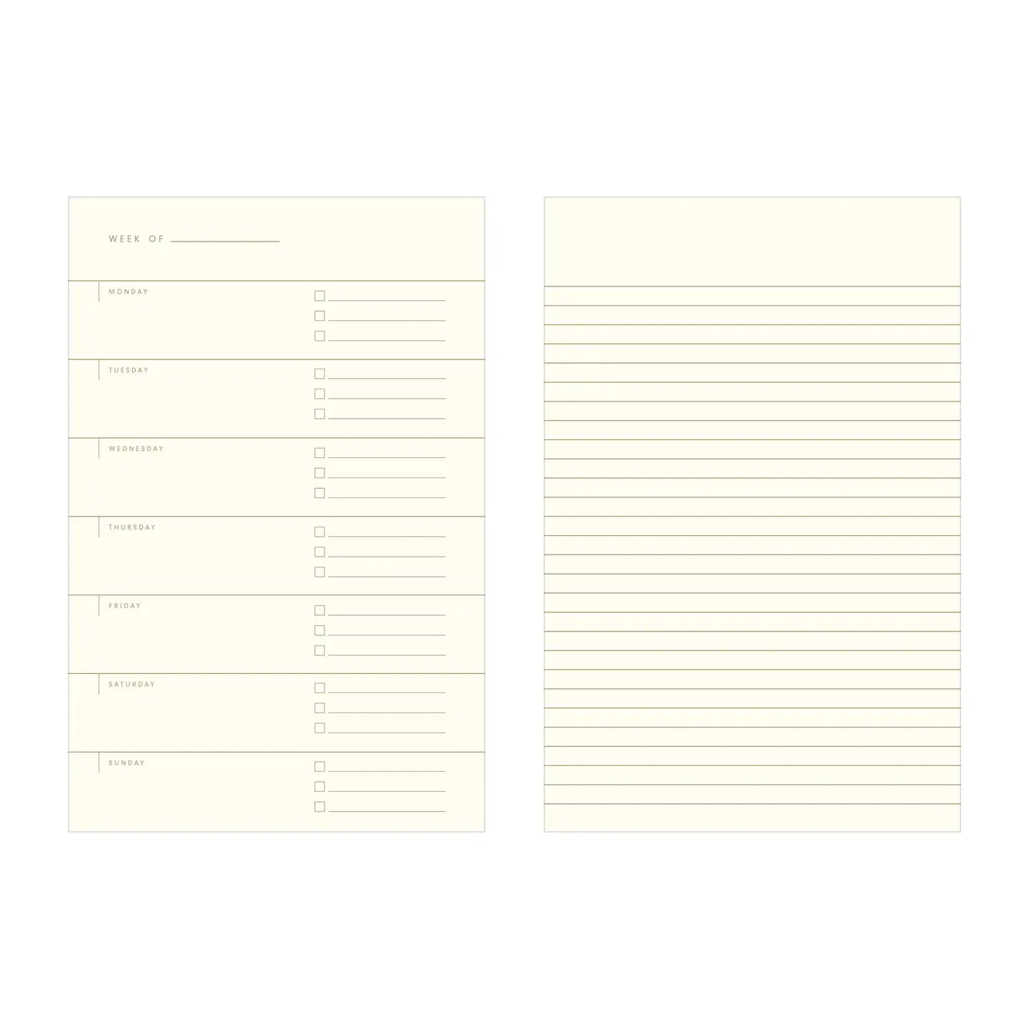 Ruler Grid Undated Weekly Planner Journal