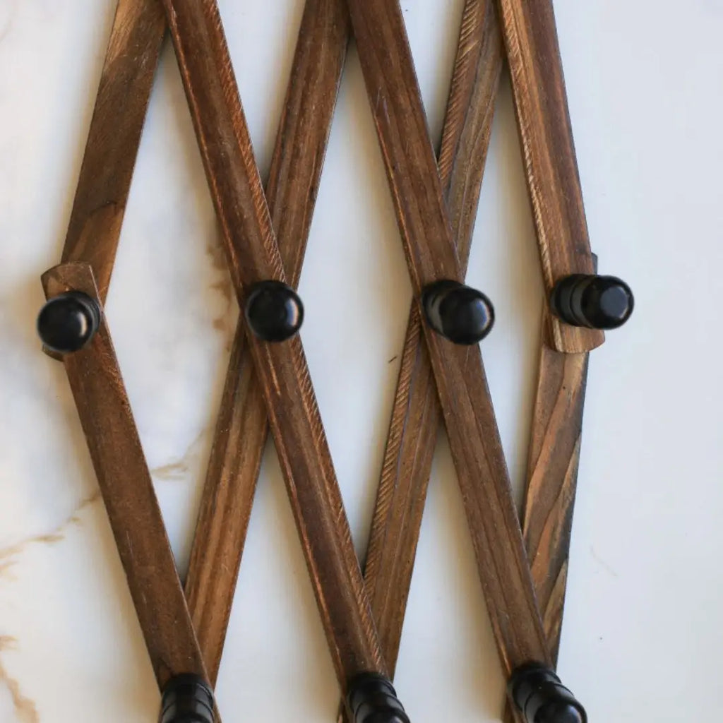Wooden Coat Rack Wall Mounted Dark Brown