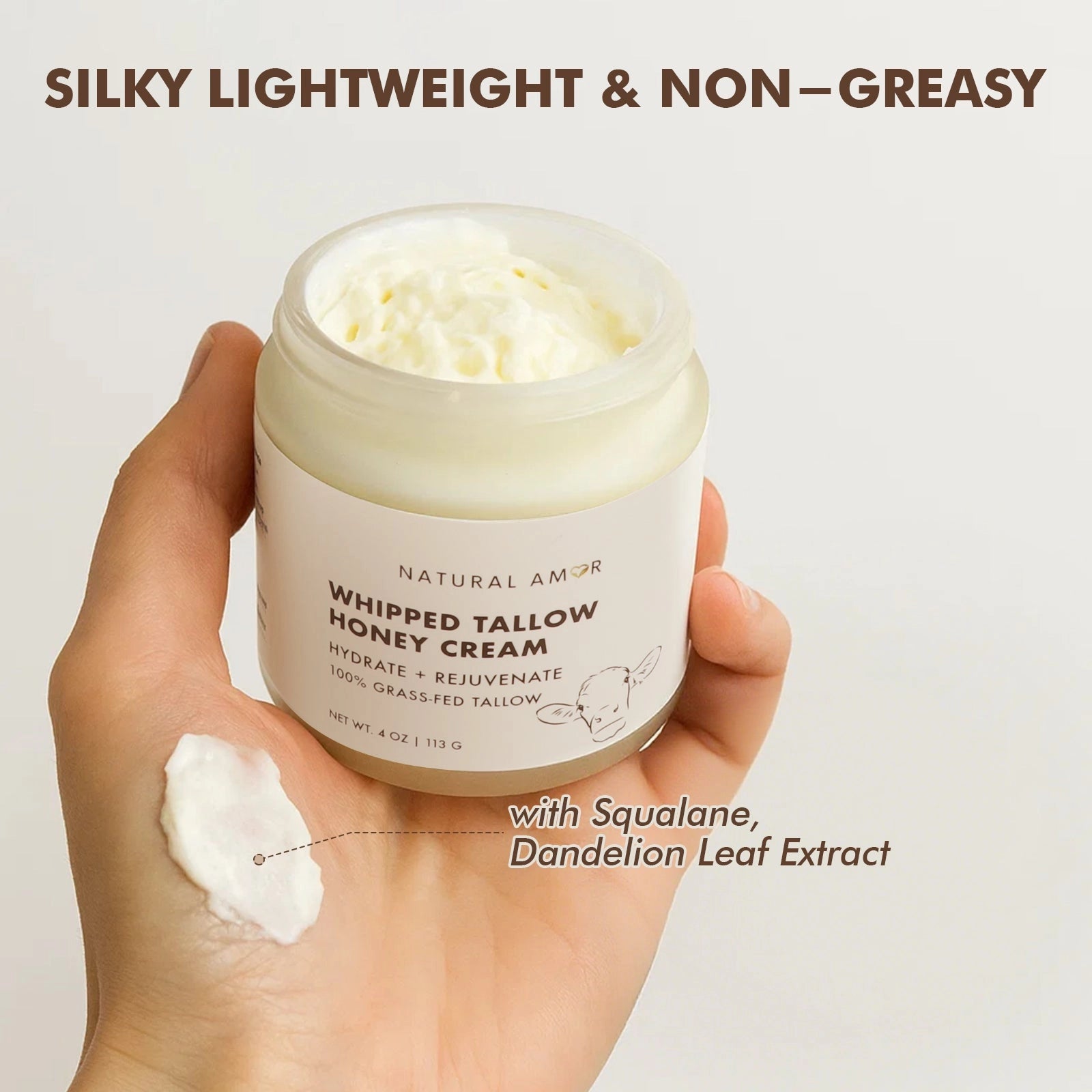Grass Fed Tallow Honey Cream 4oz