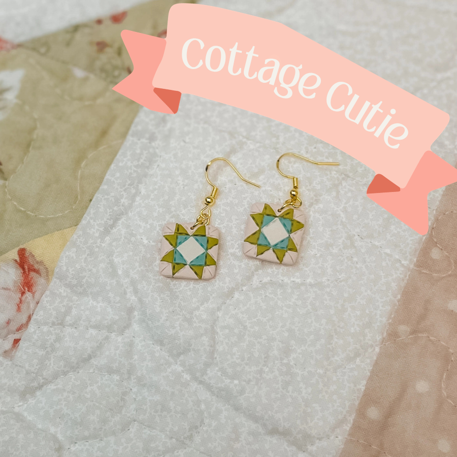 Quilt Block Dangle Earrings, 6 Options