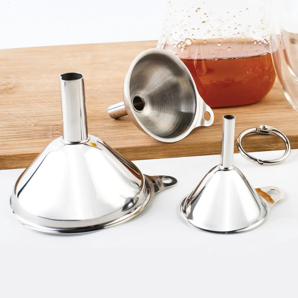 Stainless Steel Funnel, Set 3, 1.5", 2", and 2.75"