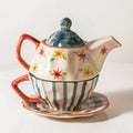 One Cup Hand Painted Tea Set, 3-Piece