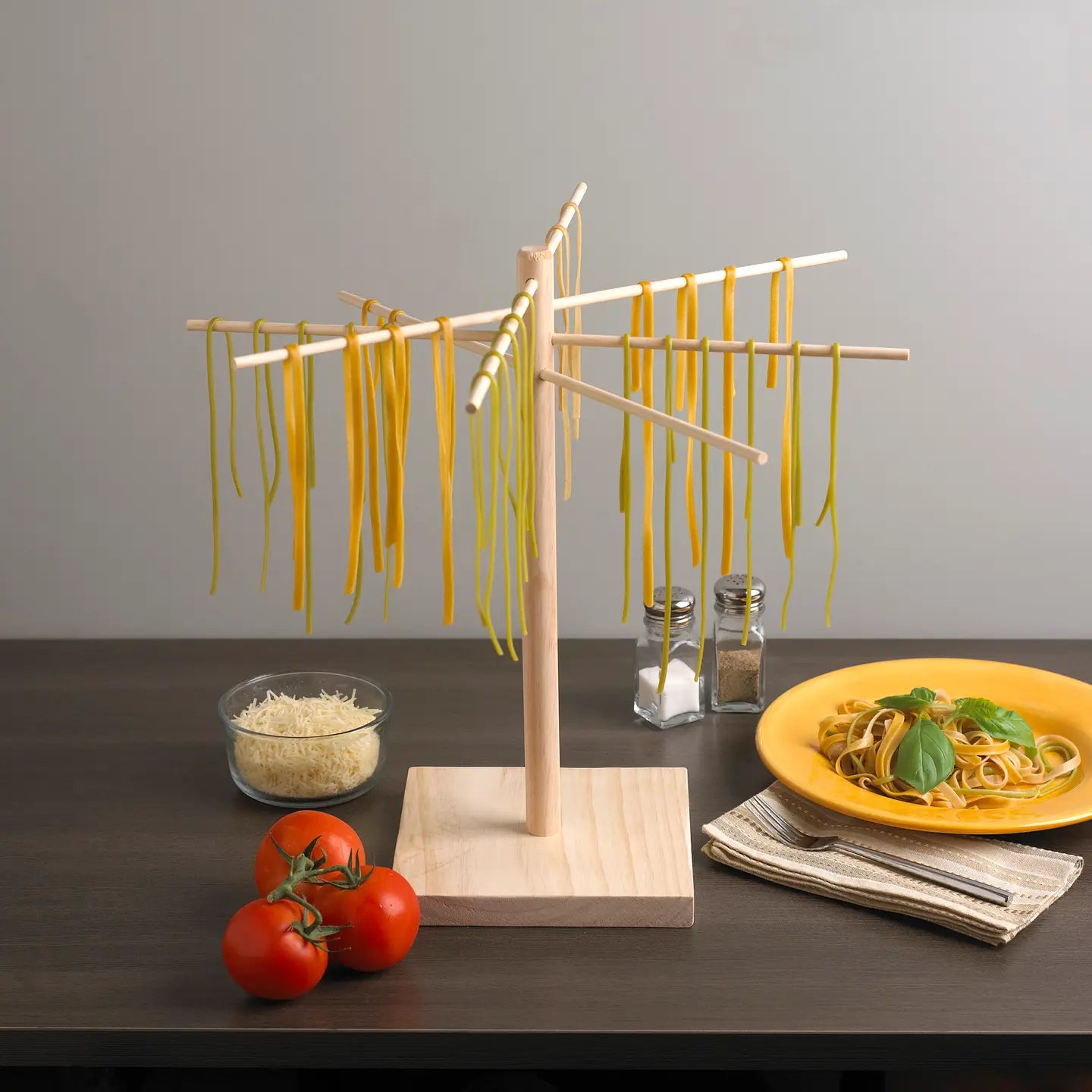 Pasta Drying Rack, Wood, 17.5" X 17.5" X 16.5"