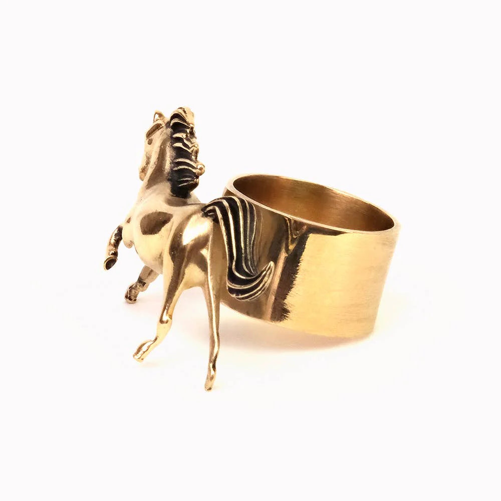 Horses Brass Slide Ring