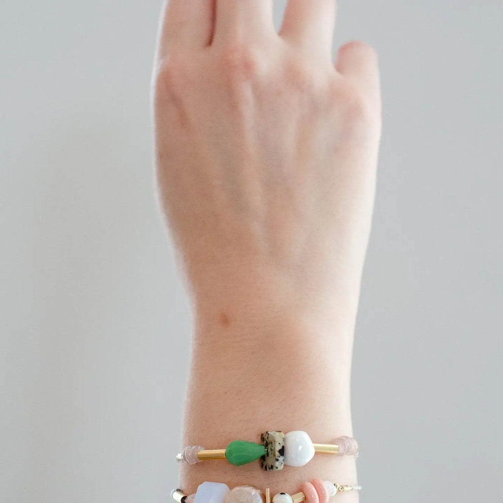 White Beaded Pull Tie Bracelets, 2 Options