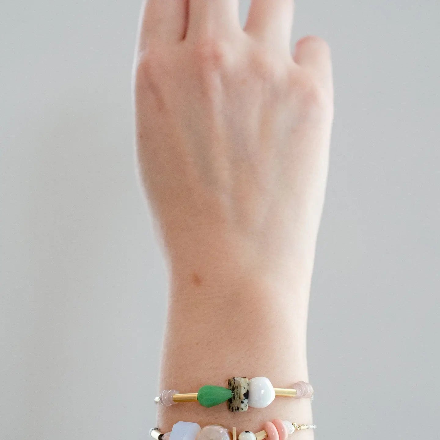 White Beaded Pull Tie Bracelets, 2 Options