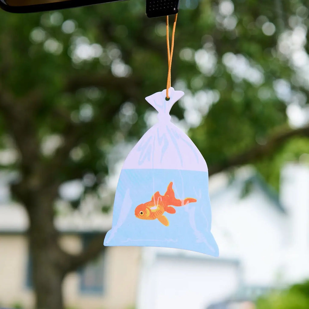 Air Freshener—Goldfish in Bag—Rain Scent (Circus, Fun Gift)