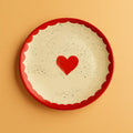 Hearty Ceramic Hand Painted Heart Plate / Trinket Tray