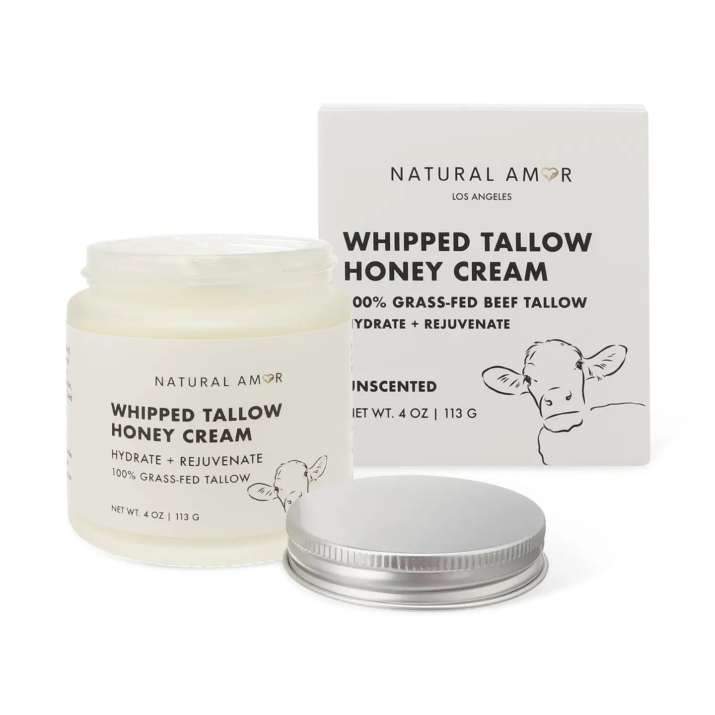 Grass Fed Tallow Honey Cream 4oz