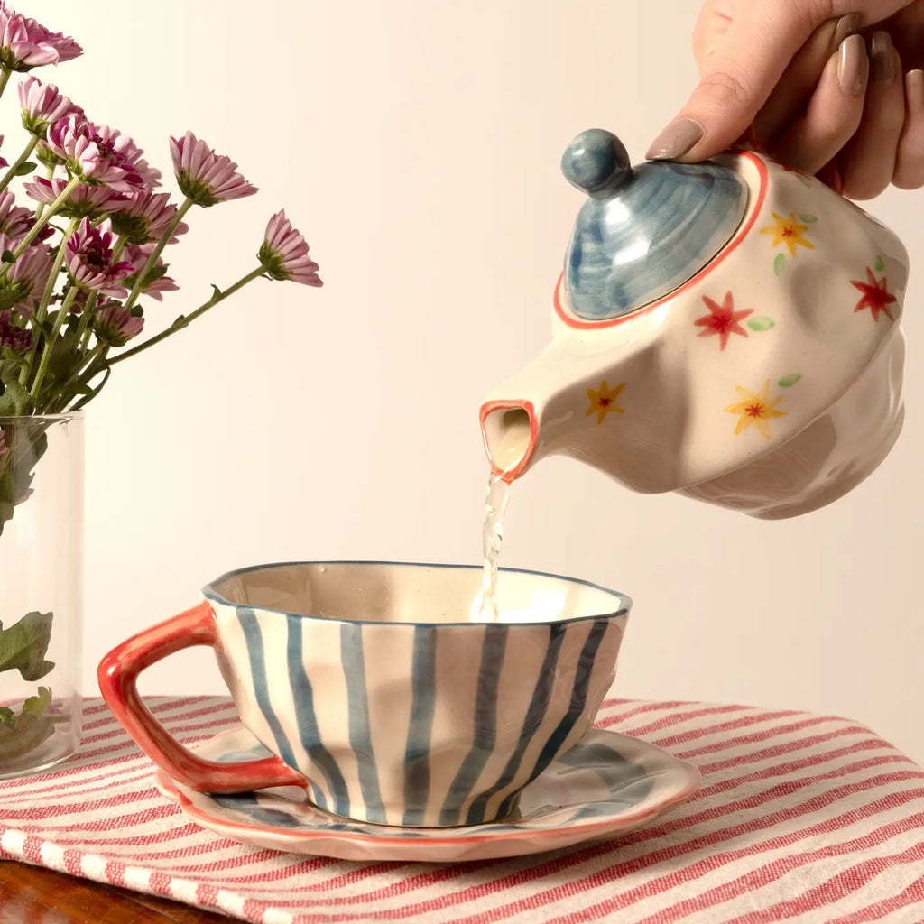 One Cup Hand Painted Tea Set, 3-Piece