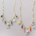 Colorful Beaded Charm Necklace, 2 Options Jewel Tone or Bright