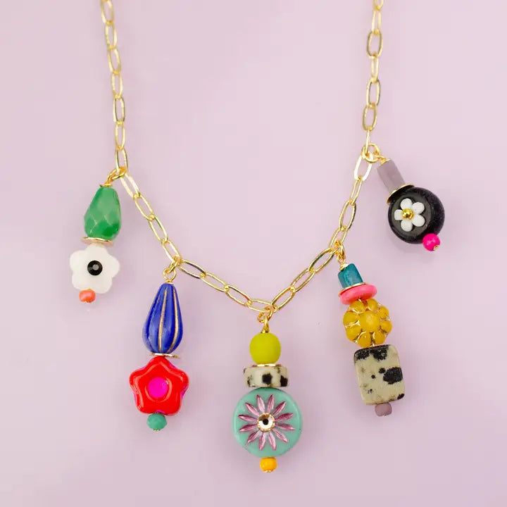 Piper Colorful and Bright Charm Beaded Necklace