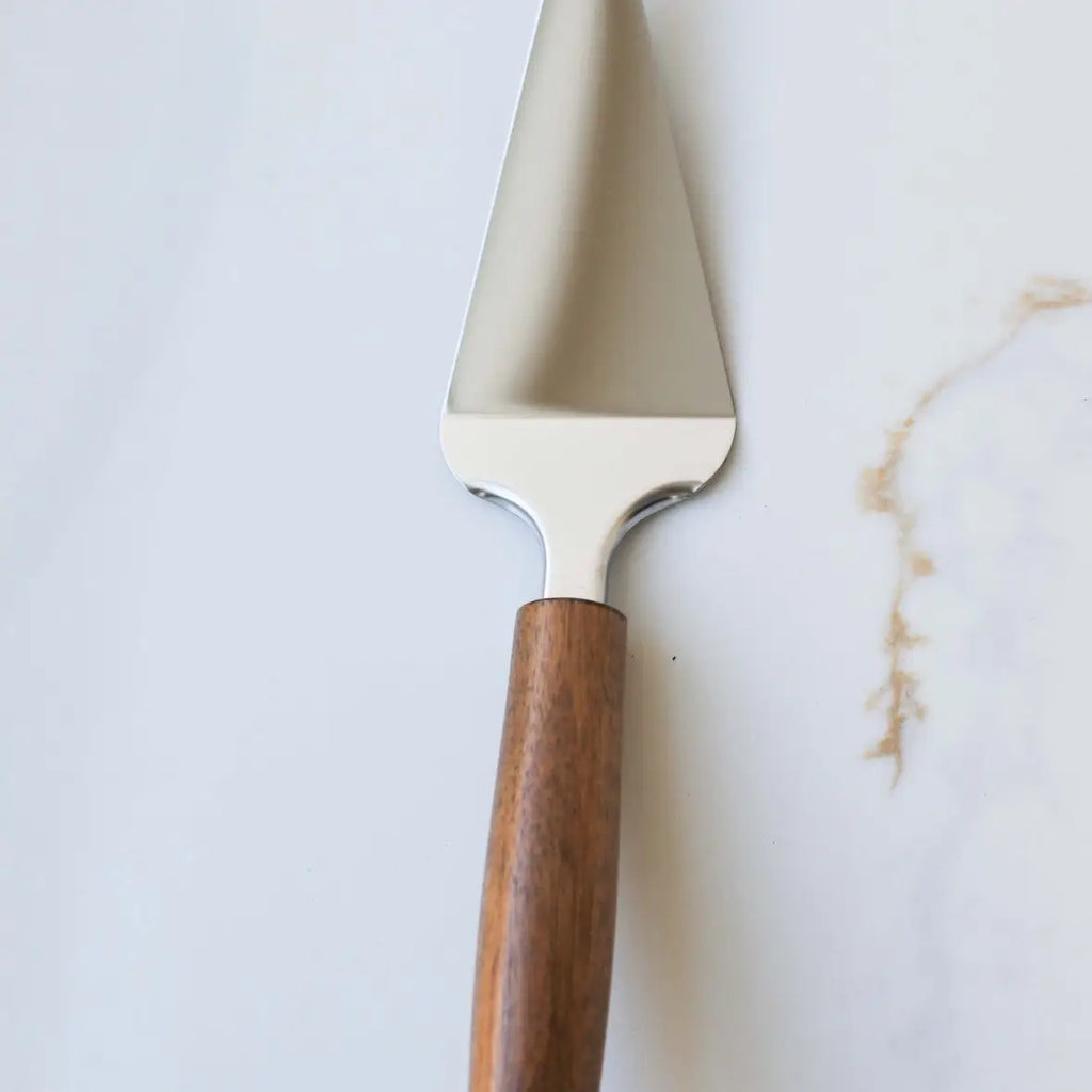 Walnut Wood Handle Pizza Server, Pie Slice Server