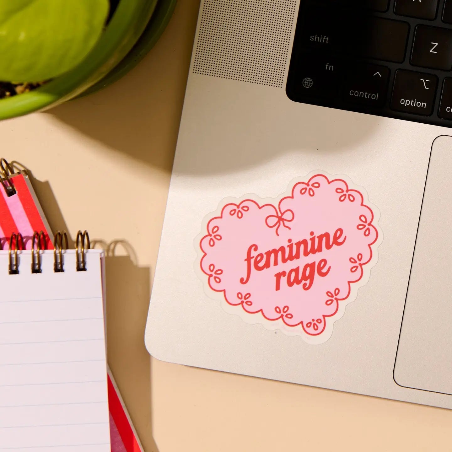 Vinyl Sticker By Your Gal Kiwi—Feminine Rage (Doily, Heart)