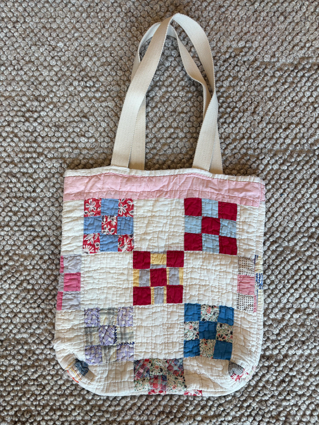 Hand-Made Vintage Quilt Tote One of A Kind