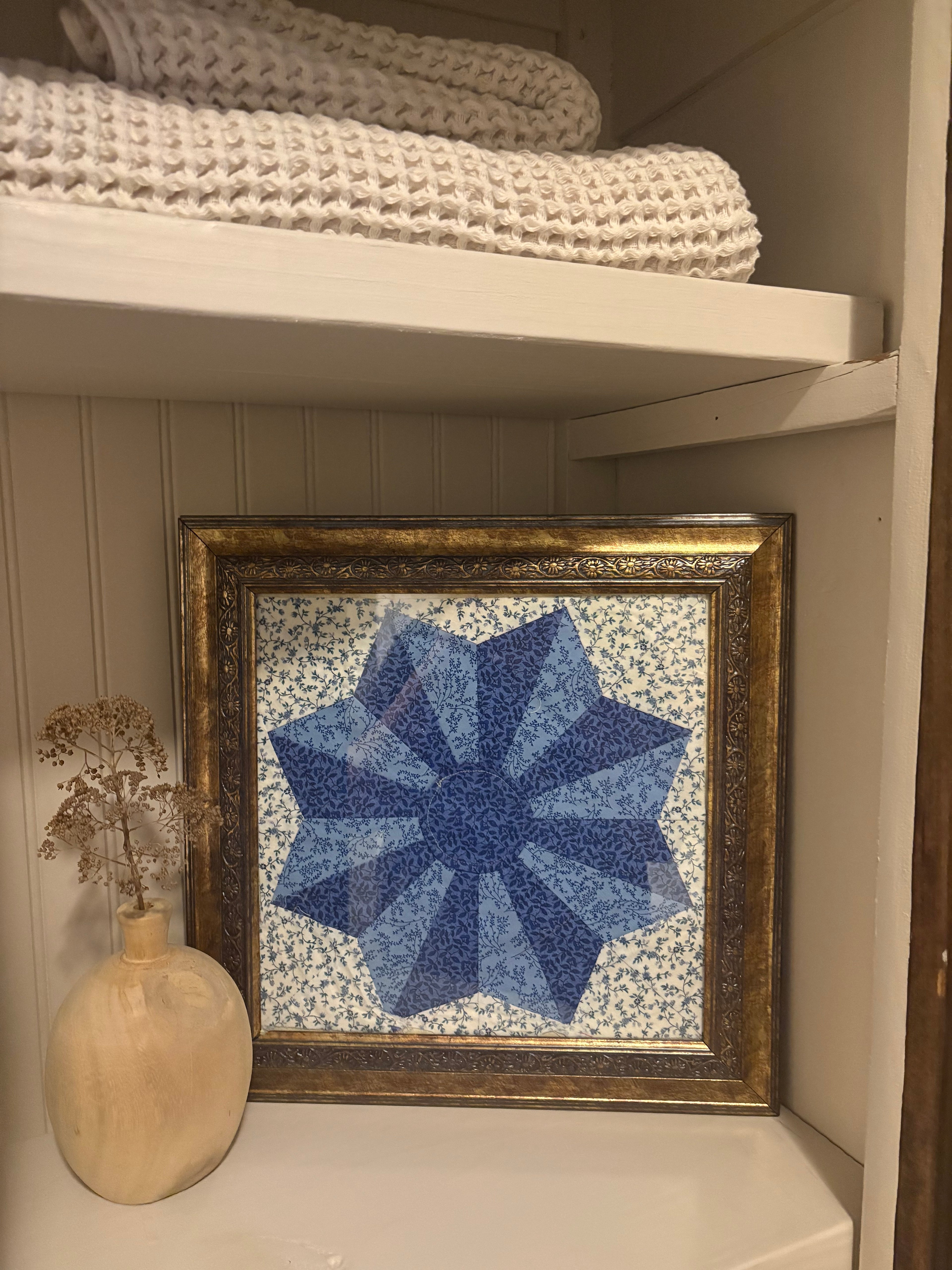 Vintage Framed Quilt Piece