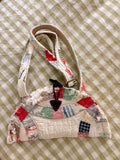 Hand-Made Vintage Quilt Shell Tote Purse with Adjustable Strap & Interior Pocket, One of A Kind