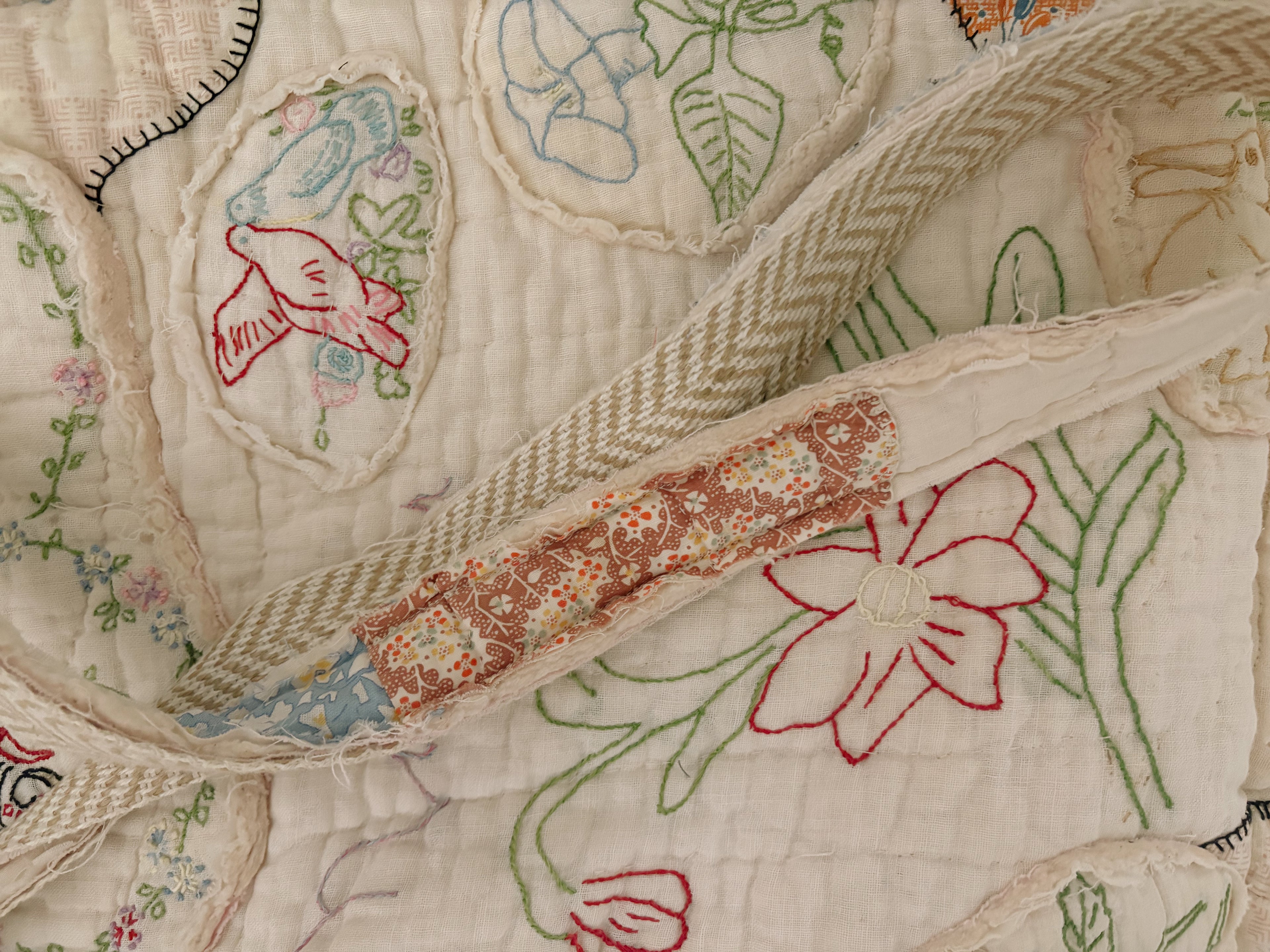 "Mother" Hand-Made Vintage Quilt Tote Purse with Adjustable Strap & Interior Pocket, One of A Kind