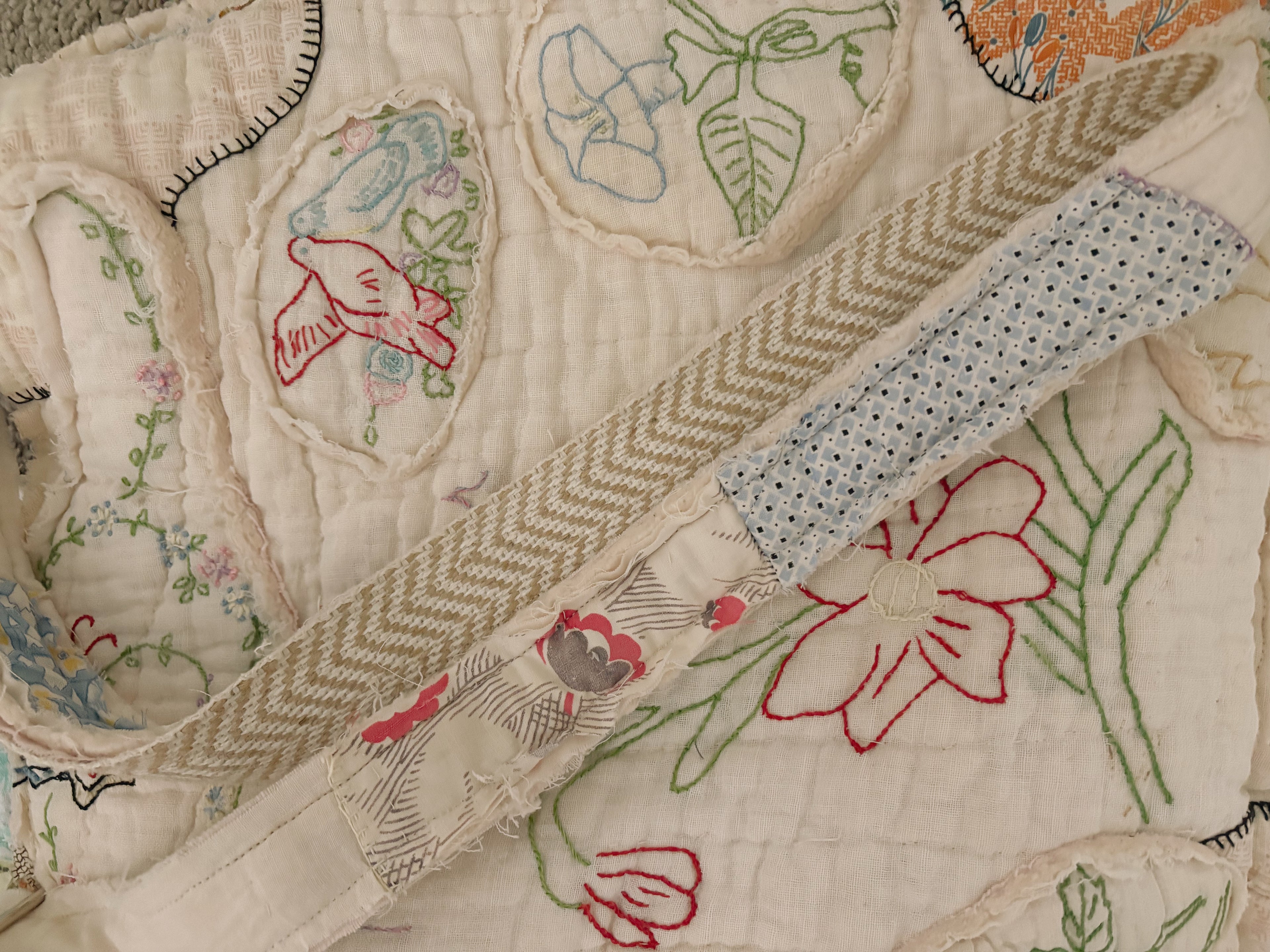 "Mother" Hand-Made Vintage Quilt Tote Purse with Adjustable Strap & Interior Pocket, One of A Kind