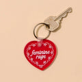 Pvc Keychain By Your Gal Kiwi—Feminine Rage (Doily Heart)