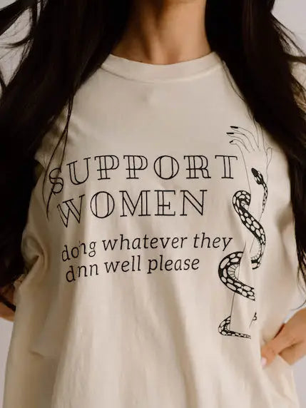 Support Women Feminist Grunge Comfort Colors Graphic Tee