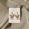 Gray Speckle Chickens with Soft Pink Boots Earrings